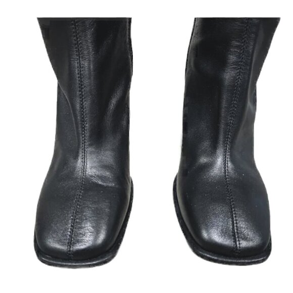 Jeffrey Campbell Black Knee High Leather Boots - Picture 6 of 12